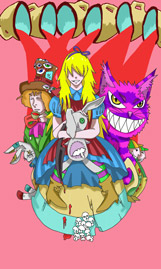Altra illustrazione su Alice, stile horror