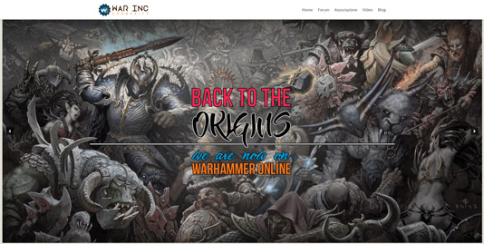 Screenshot sito War Inc