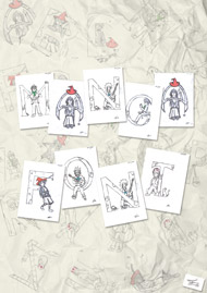 Manga Font, alfabeto disegnato a mano Manga Font, alfabeto disegnato a mano